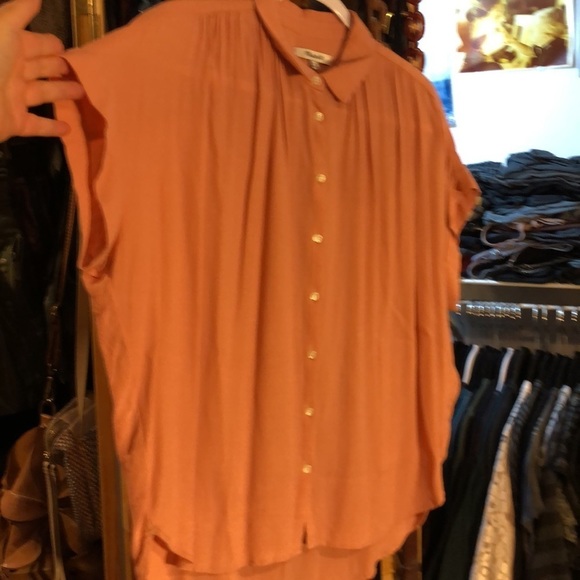 M Madewell Central Drapey Shirt 100% viscose and oversized fit. Peachy pink. EUC - Picture 5 of 14